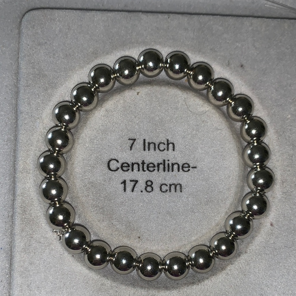 Chic Silver Beaded stretch Bracelet